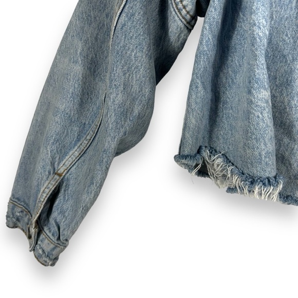 We The Free Amelia Slouchy Denim Trucker Jacket, Just The Way It Is Wash, Size S - Picture 11 of 14